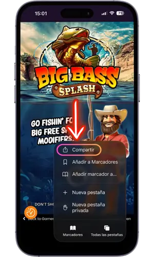 Haz clic en el botón de compartir